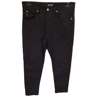 Pre-owned Armani Jeans Black Cotton Trousers