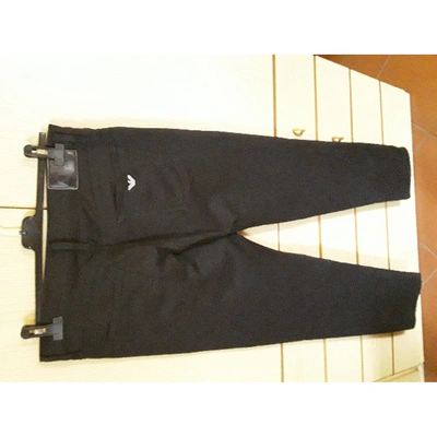 Pre-owned Armani Jeans Black Cotton Trousers