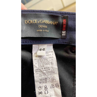 Pre-owned Dolce & Gabbana Navy Cotton - Elasthane Jeans