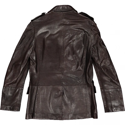 Pre-owned Roberto Cavalli Leather Jacket In Brown