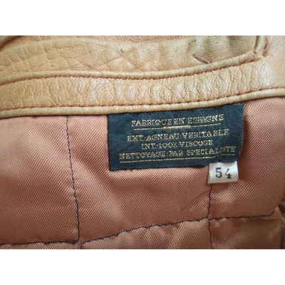 Pre-owned Lanvin Leather Jacket In Beige