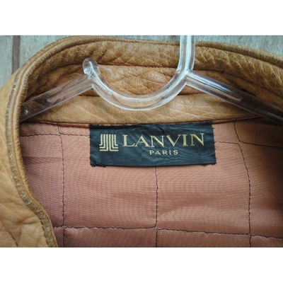 Pre-owned Lanvin Leather Jacket In Beige