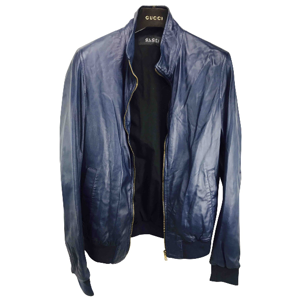 gucci blue leather jacket