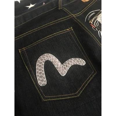 Pre-owned Evisu Straight Jeans In Grey