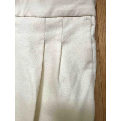 Pre-owned Pt01 Ecru Wool Trousers