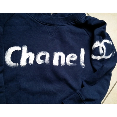 Pre-owned Chanel Navy Cotton Knitwear & Sweatshirt