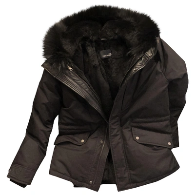 Pre-owned Yves Salomon Black Rabbit Coat