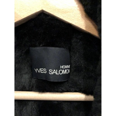 Pre-owned Yves Salomon Black Rabbit Coat