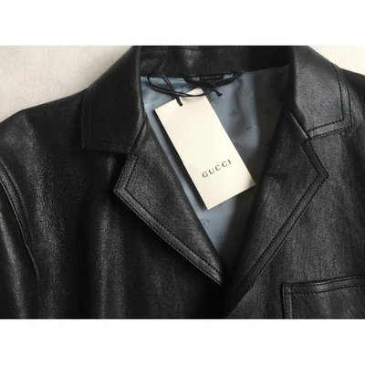 Pre-owned Gucci Black Leather Jacket