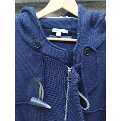 Pre-owned Burberry Wool Dufflecoat In Blue