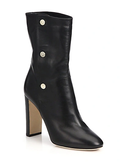 Jimmy Choo Dayno Leather Ankle Boots In Black