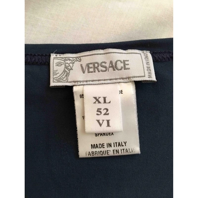 Pre-owned Versace Blue Lycra T-shirt