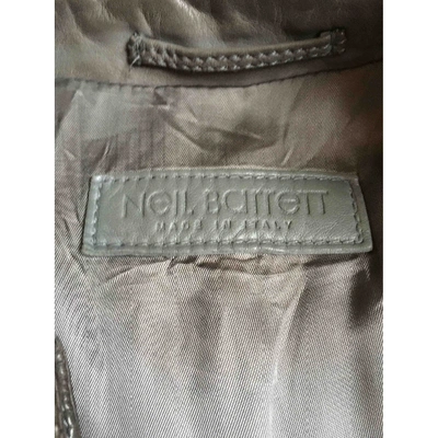 Pre-owned Neil Barrett Leather Jacket In Grey
