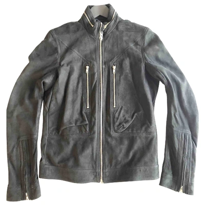 Pre-owned Rick Owens Grey Leather Jacket