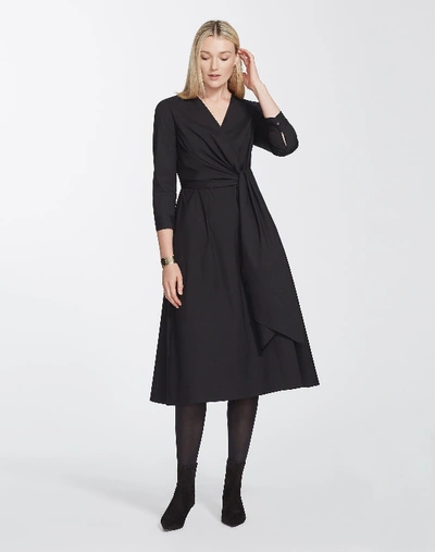 Shop Lafayette 148 Classic Stretch Cotton Olivia Dress In Black
