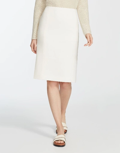 Shop Lafayette 148 Nouveau Crepe Elin Skirt In White