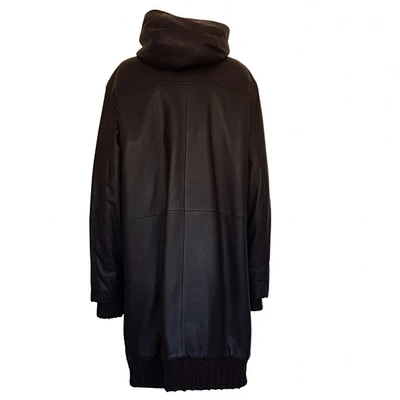 Pre-owned Ermanno Scervino Leather Parka In Black