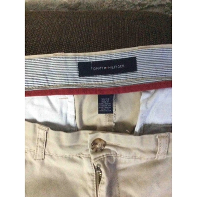 Pre-owned Tommy Hilfiger Beige Cotton Trousers