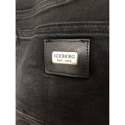 Pre-owned Iceberg Straight Jeans In Black