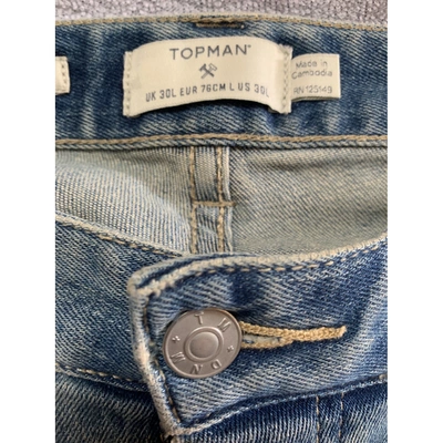 Pre-owned Topman Blue Cotton - Elasthane Jeans