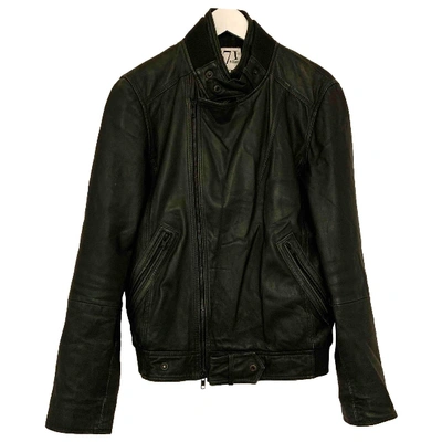 Pre-owned Reiss Leather Jacket In Black