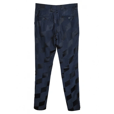 Pre-owned Christopher Kane Navy Viscose Trousers