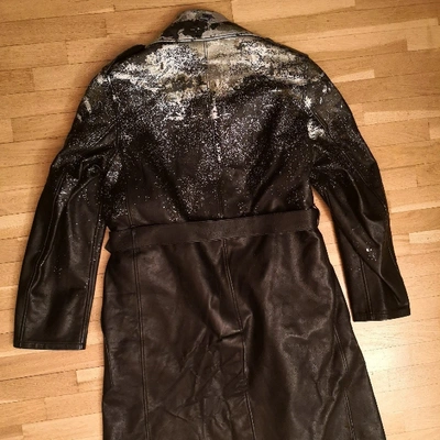 Pre-owned Bally Leather Coat In Black