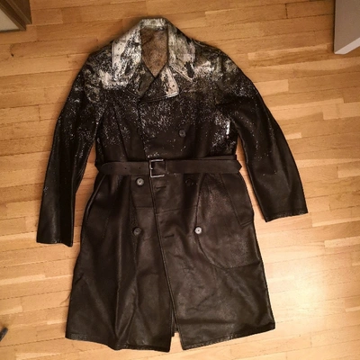 Pre-owned Bally Leather Coat In Black