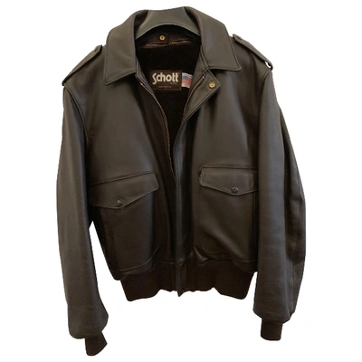 Pre-owned Schott Brown Leather Jacket