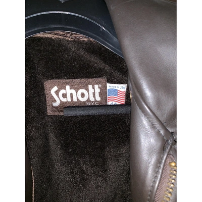 Pre-owned Schott Brown Leather Jacket