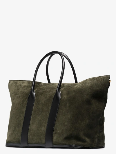 Shop Tom Ford Green Suede Weekend Holdall