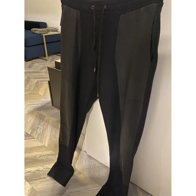 Pre-owned Avelon Leather Trousers In Black