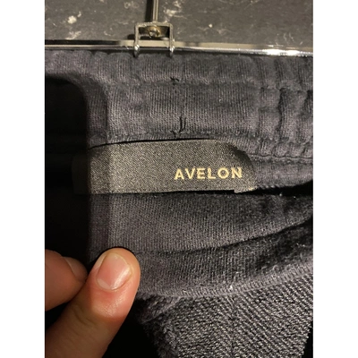 Pre-owned Avelon Leather Trousers In Black