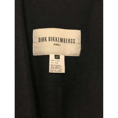 Pre-owned Dirk Bikkembergs Wool Peacoat In Black