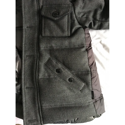 Pre-owned Moncler Classic Anthracite Wool Coat