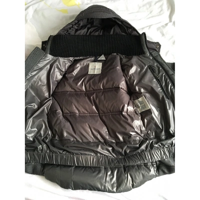 Pre-owned Moncler Classic Anthracite Wool Coat