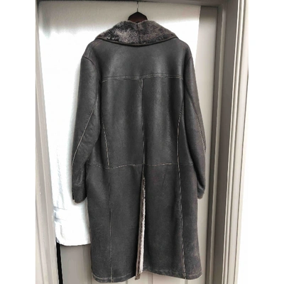 Pre-owned Fendi Leather Coat In Brown