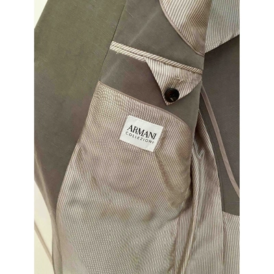 Pre-owned Armani Collezioni Silk Jacket In Beige