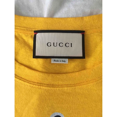 Pre-owned Gucci Yellow Synthetic T-shirt