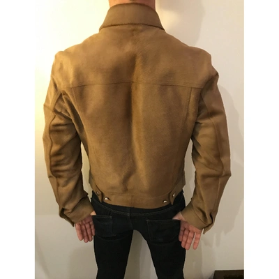 Pre-owned Bally Leather Jacket In Camel
