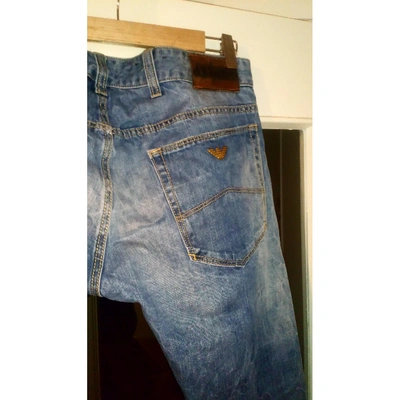 Pre-owned Armani Jeans Blue Cotton Jeans