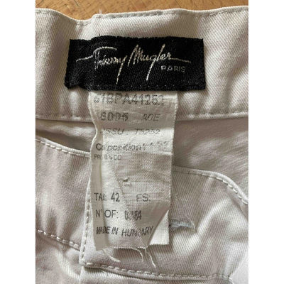 Pre-owned Mugler Straight Jeans In White