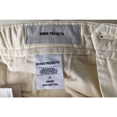 Pre-owned Norse Projects Ecru Cotton Trousers