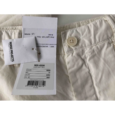 Pre-owned Norse Projects Ecru Cotton Trousers