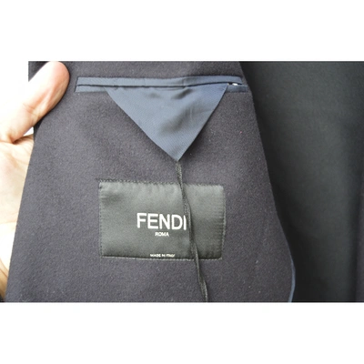 Pre-owned Fendi Navy Wool Coat