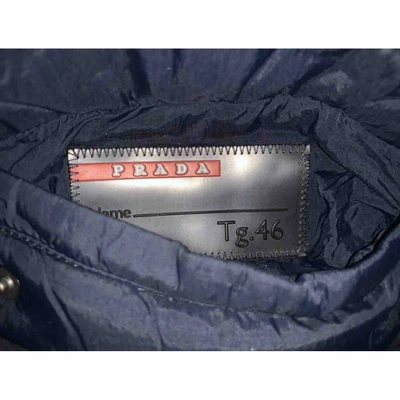 Pre-owned Prada Puffer In Navy