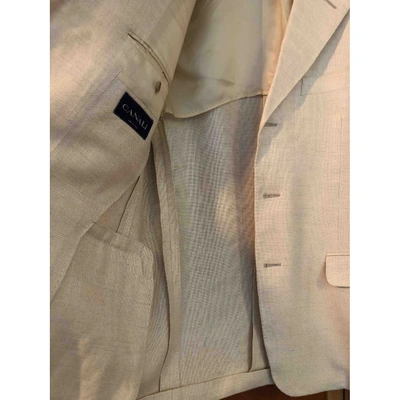 Pre-owned Canali Silk Vest In Ecru