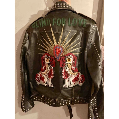 Pre-owned Gucci Black Leather Jacket