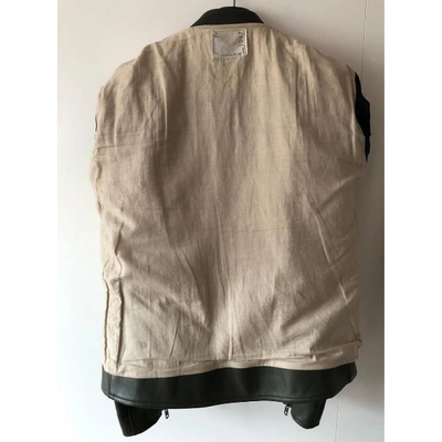 Pre-owned Sacai Khaki Leather Jacket