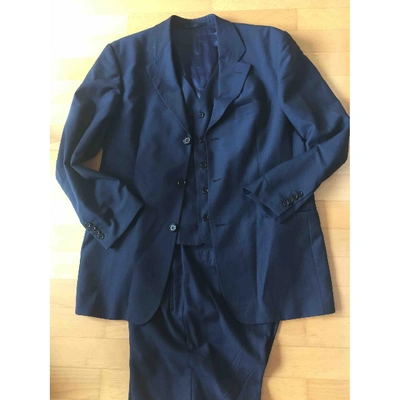 Pre-owned Hugo Boss Wool Suit In Navy